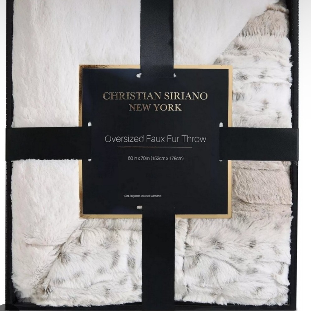 Christian Siriano snow leopard fleece throw NIB